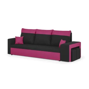 Kanapa sofa 3 os z funkcją spania DAKOTA2 czarny/różowy - Sofy i kanapy - miniaturka - grafika 1