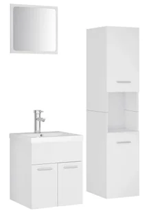 Zestaw białych matowych mebli łazienkowych z umywalką - Astron 3X - Inne meble do łazienki - miniaturka - grafika 1