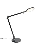 Lampy stojące - QAZQA Designerska lampa stołowa czarna z diodą LED z dotykiem i ładowarką indukcyjną - Don - miniaturka - grafika 1
