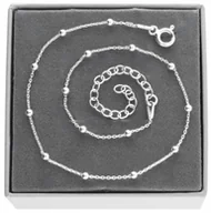 Bransoletki - Srebrna bransoletka na nogę kostkę stopę kulki z kulkami srebro 925 - miniaturka - grafika 1