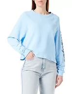 Bluzy damskie - Tommy Hilfiger Damska bluza z kapturem Reg Lina Puff Print C-nk Swtshrt, Błękitny statek, XS - miniaturka - grafika 1