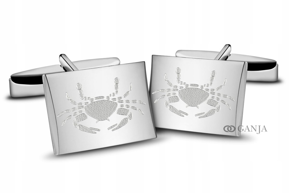 Spinki srebrne do mankietów 925 rodowane RAK SP52