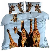 Pościel - Pościel 3D bawełna satyna 160x200cm ŻYRAFY - miniaturka - grafika 1