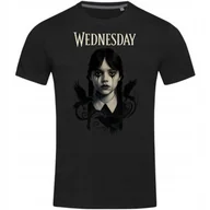 Koszulki męskie - Koszulka męska mroczna Wednesday Addams kruki prezent dla fanów serialu - miniaturka - grafika 1
