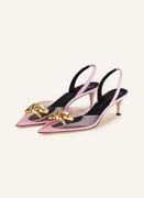 Sandały damskie - Giuseppe Zanotti Design Czółenka Z Odkrytą Piętą rosa - miniaturka - grafika 1