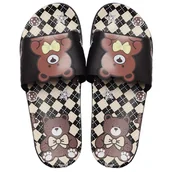 Klapki i japonki damskie - Klapki Damskie Basenowe Z Misiem Czarne Gumowe Ogrodowe Domowe Piankowe Wygodne 38/39 - miniaturka - grafika 1