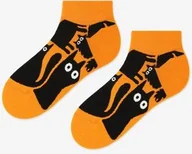 Skarpetki męskie - Stopki męskie pomarańczowe w czarne koty Spooky Cat Marilyn - miniaturka - grafika 1
