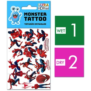 TATUAŻE ZMYWALNE DLA DZIECI SPIDERMAN WZORY ORYGINALNE - Zabawki kreatywne - miniaturka - grafika 1
