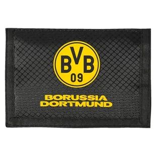 Borussia Dortmund BVB portfel, czarno-żółty artykuł dla fanów, zapięcie na rzepy, Emble, 14 x 10 cm, czarny, 14 x 10 cm, Klasyczny - Portfele - miniaturka - grafika 1