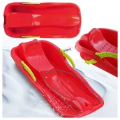 Sanki i ślizgacze - SANKI PLASTIKOWE Z OPARCIEM DLA DZIECI DUŻE Z HAMULCAMI CZERWONE ŚLIZG RACE - miniaturka - grafika 1