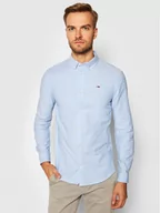 Koszule męskie - Tommy Jeans Koszula Stretch Oxford DM0DM09594 Niebieski Slim Fit - miniaturka - grafika 1
