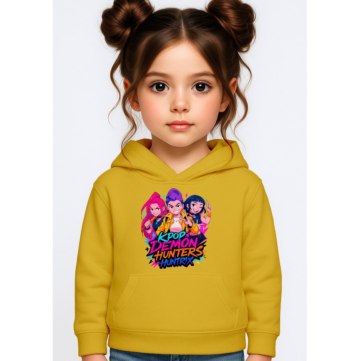 BLUZA DZIECIĘCA KPOP DEMON HUNTERS HUNTRIX 110-116 Z KAPTUREM BAWEŁNIANA