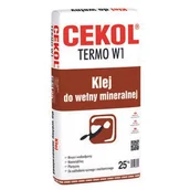 Zaprawy budowlane - Cekol Klej do wełny mineralnej Termo W1 25 kg - miniaturka - grafika 1