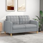 Sofy i kanapy - Sofa 2-osobowa, jasnoszara, 140 cm, tapicerowana tkaniną Lumarko! - miniaturka - grafika 1