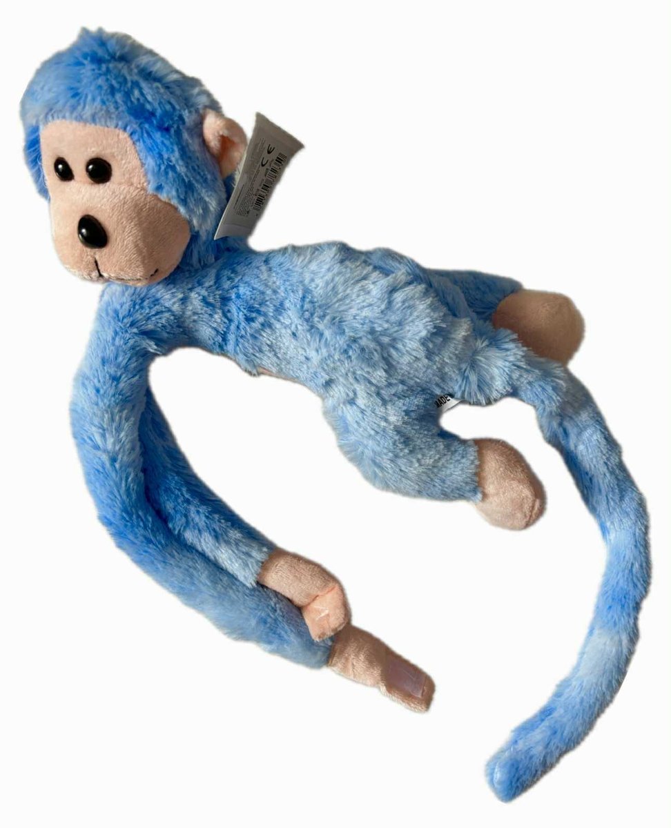 Pluszowa małpka wisząca na rzepy z dźwiękiem małpa przytulanka