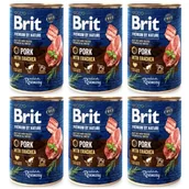 Mokra karma dla psów - Brit Premium by Nature Wieprzowina z tchawicą 6 x 800 g - miniaturka - grafika 1