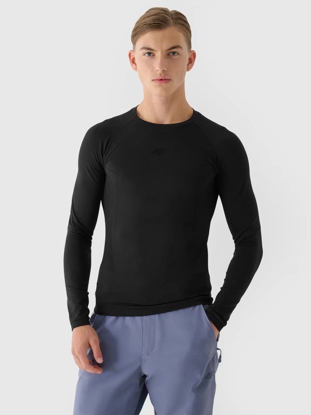 Bielizna termoaktywna bezszwowa (góra) męska 4F 4FWAW24USEAM172-20S Czarny