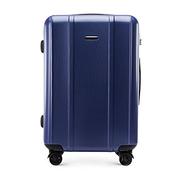 Walizki - WITTCHEN Classic Line elegancka walizka z wytrzymałego poliwęglanu z pionowym tłoczeniem, zamek TSA, granatowy, M, Nowoczesny - miniaturka - grafika 1