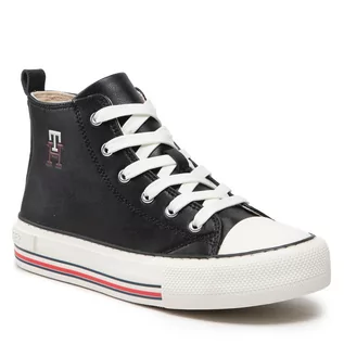 Buty dla chłopców - Trampki Tommy Hilfiger - High Top Lace Up Sneaker T3A9-32288-1355 S Black 999 - grafika 1