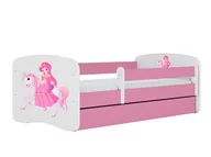 Łóżka dla dzieci i młodzieży - Łóżko dla dziecka, barierka, Babydreams, księżniczka na koniu, różowe - miniaturka - grafika 1