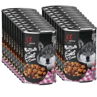 Alpha spirit Mięsne klopsiki z jagnięciną i kminem rzymskim 18x400g - Mokra karma dla psów - miniaturka - grafika 1