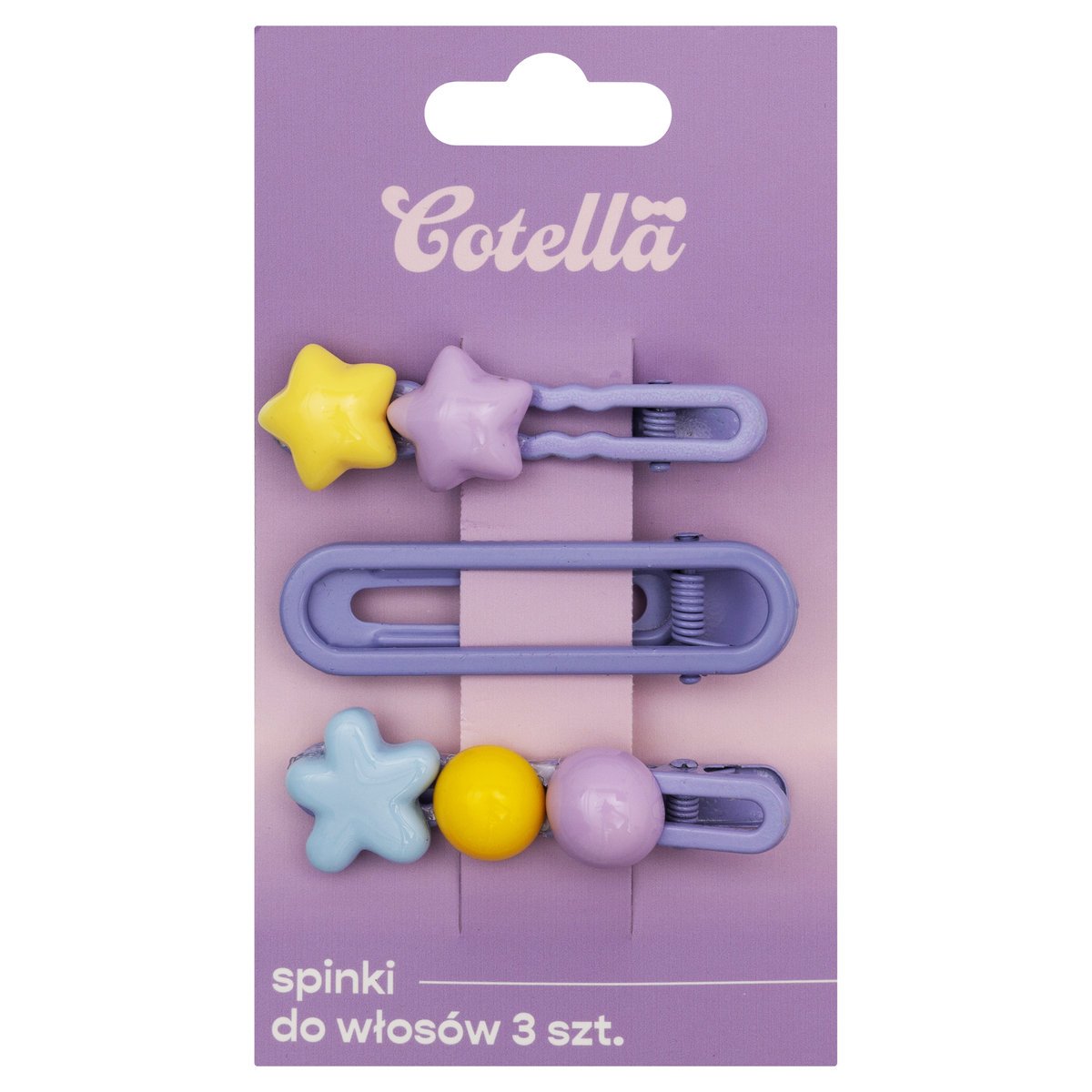 Spinki do włosów, Cotella, Pastel Stars, 3 szt.