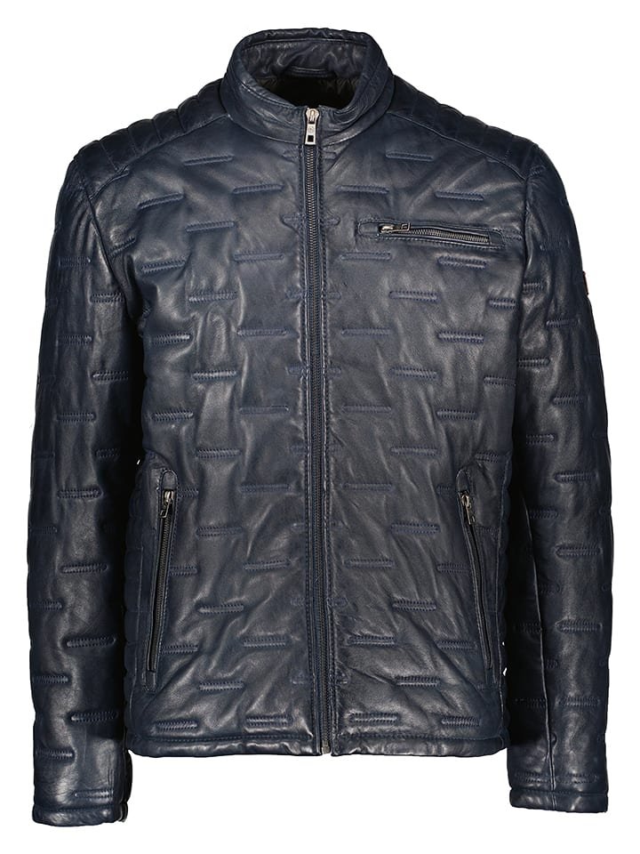 Bugatti Skórzana kurtka w kolorze granatowym