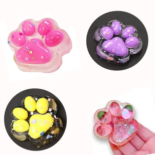 ŚWIECĄCY GNIOTEK SQUISHY ANTYSTRESOWY KOCIA ŁAPKA MIX 1SZT - Zabawki sensoryczne - miniaturka - grafika 1