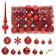 Ozdoby bożonarodzeniowe - vidaXL 111-cz. zestaw ozdób świątecznych, czerwony, polistyren - miniaturka - grafika 1