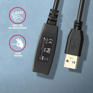 AXAGON ADR-305 USB 3.0 A-M -> A-F aktywny kabel przedłużacz/wzmacniacz 5m - Kable komputerowe i do monitorów - miniaturka - grafika 4