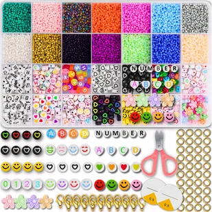 ZESTAW KORALIKÓW DO ROBIENIA BRANSOLETEK BIŻUTERII LITERKI KOLOROWE PREZENT - Prace ręczne dla dzieci ZESTAW KORALIKÓW DO ROBIENIA BRANSOLETEK BIŻUTERII LITERKI KOLOROWE PREZENT - Prace ręczne dla dzieci - miniaturka - grafika 1