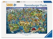 Przewodniki - Ravensburger, Puzzle Ilustrowana mapa świata - 5000 el. - miniaturka - grafika 1