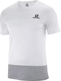Koszulki męskie - Salomon Męski t-shirt Sense Tee M z krótkim rękawem wielokolorowa biały/czarny/stop L - grafika 1