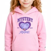 Bluzy dla dziewczynek - Bluza Dziecięca Różowa Z Kapturem MISTERY SAJABOYS Muzyka Wzory Rozm 140 cm - miniaturka - grafika 1