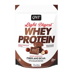QNT - Light Digest Whey Protein - 500 g czekoladowo-orzechowy - Odżywki białkowe - miniaturka - grafika 1