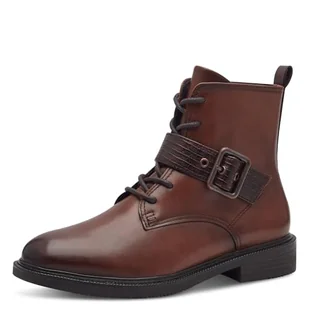 Marco Tozzi Damskie buty Bootie Laced 2-25101-43, modne kozaki, Cognac Comb, 40 EU, Cognac Comb, 40 EU - Kozaki damskie - miniaturka - grafika 1