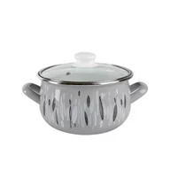 Garnki - Garnek emaliowany pyza AUTUMN szary pokrywka 18 cm 3 l - miniaturka - grafika 1