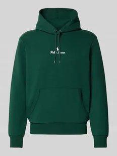 Bluza z kapturem, wyhaftowanym logo i kieszenią kangurką - Bluzy męskie - miniaturka - grafika 1