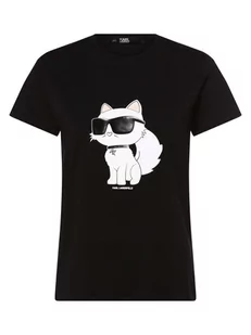 KARL LAGERFELD - T-shirt damski, czarny - Koszulki i topy damskie - miniaturka - grafika 1