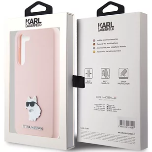 Karl Lagerfeld KLHCS23LSMHCNPP S23 Ultra S918 różowy/pink Silicone Choupette Metal Pin - Etui i futerały do telefonów - miniaturka - grafika 3