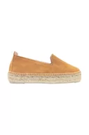 Espadryle damskie - Manebi espadryle zamszowe Double Sole Espadrilles kolor brązowy na platformie R 3.9 D0 - miniaturka - grafika 1