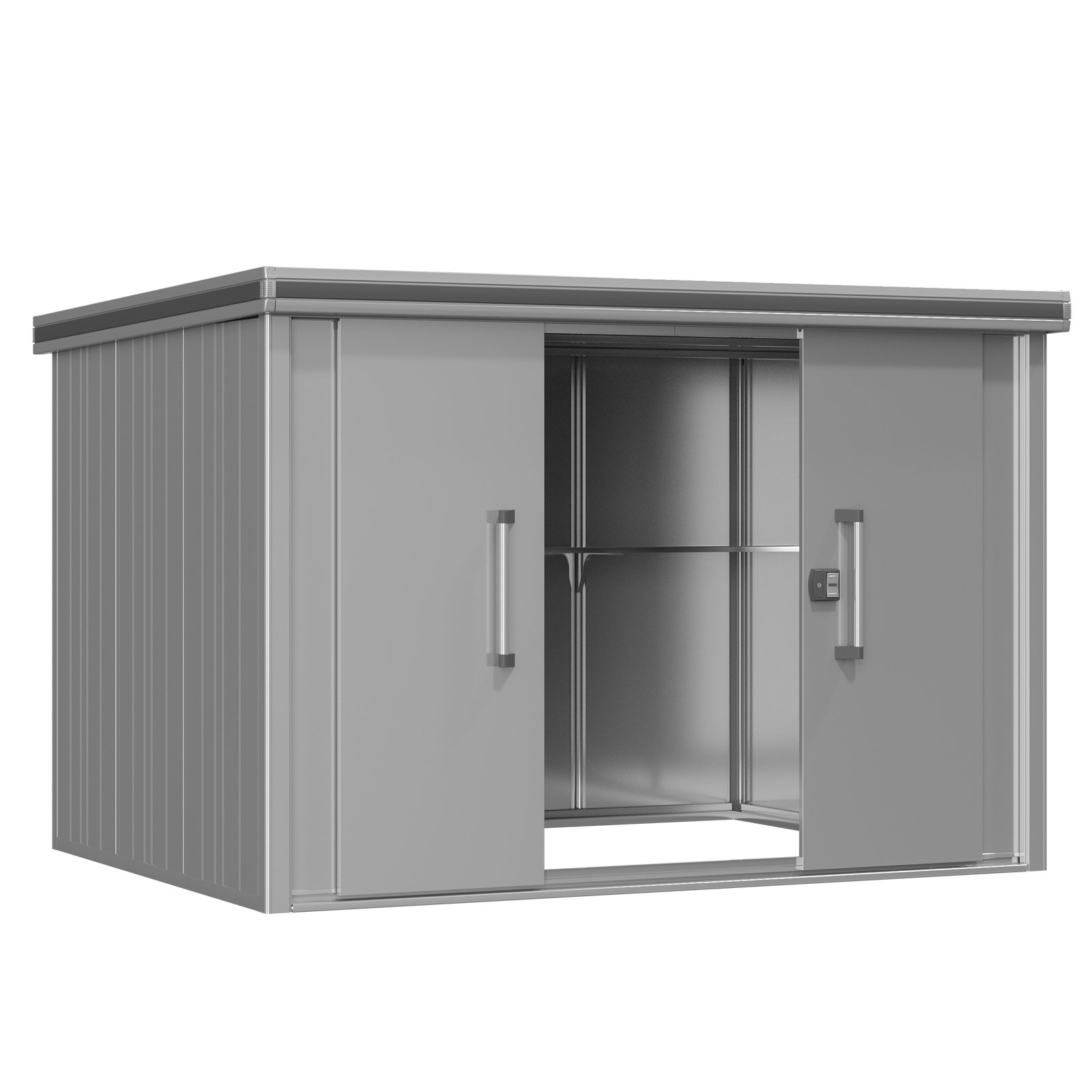 GFP Domek narzędziowy metalowy 291x221x212 cm domek ogrodowy szary