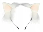 Dodatki do strojów karnawałowych - Kocie uszy realistyczne modelowane opaska na głowę cosplay anime - miniaturka - grafika 1
