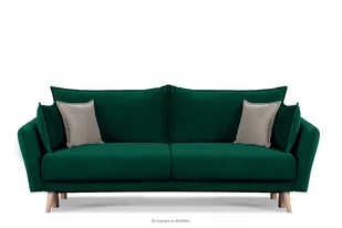 Modna sofa welwetowa na nóżkach ciemnozielona BELMOS - Sofy i kanapy - miniaturka - grafika 1