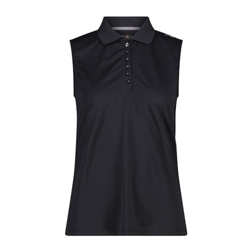 CMP Damska koszulka polo bez rękawów, jednokolorowa Polohemd