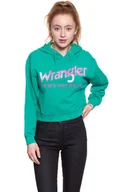 Bluzy damskie - BLUZA WRANGLER DAMSKA CROP HOODIE SPECTRA GREEN W6068IGWB 112130417 - Wrangler - miniaturka - grafika 1
