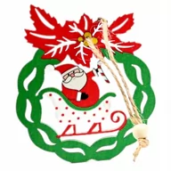 Bombki - BOMBKA DREWNIANA ZAWIESZKA NA CHOINKĘ DEKORACJA DOMU RÓŻNE WZORY - miniaturka - grafika 1