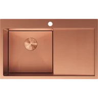 Zlewozmywaki - Mexen Exar zlewozmywak stalowy 1-komorowy z ociekaczem lewy 780 x 480 mm, miedź HC - 6433781010L-65HC - miniaturka - grafika 1