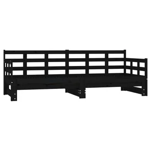 Lumarko Łóżko rozsuwane, czarne, lite drewno sosnowe, 2x(90x200) cm - Łóżka - miniaturka - grafika 3