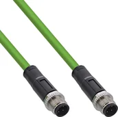 Kable miedziane - Przemysłowy kabel sieciowy InLine®, M12 4-pin D-coded plug/plug, PUR, 5m - miniaturka - grafika 1